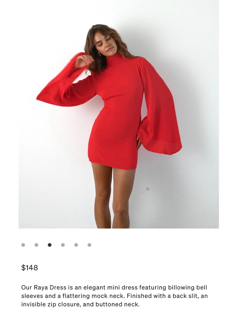 Yllw the Label | Red Bell-Sleeve Mini Dress